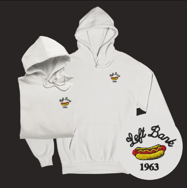 Left Bank 1963 hot dog hoodie